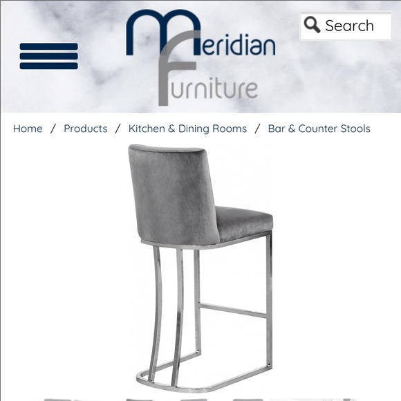 MERIDIAN - Heidi Velvet Bar Stool - All 3 for 300 - Picture 2 of 7